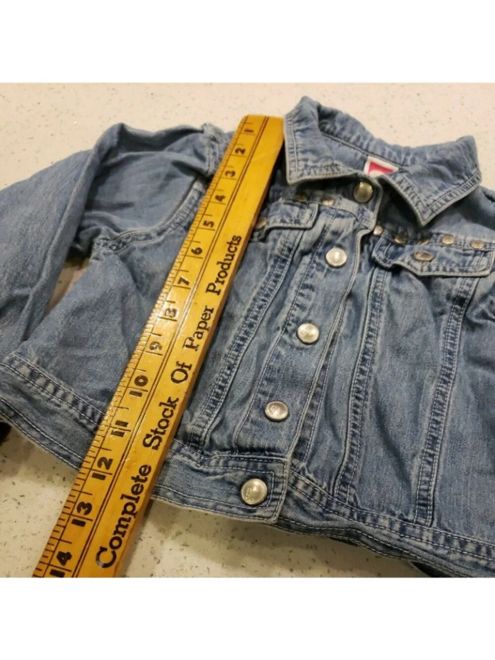 Gymboree Girls Denim Jacket Sz 5 Light wash snap front